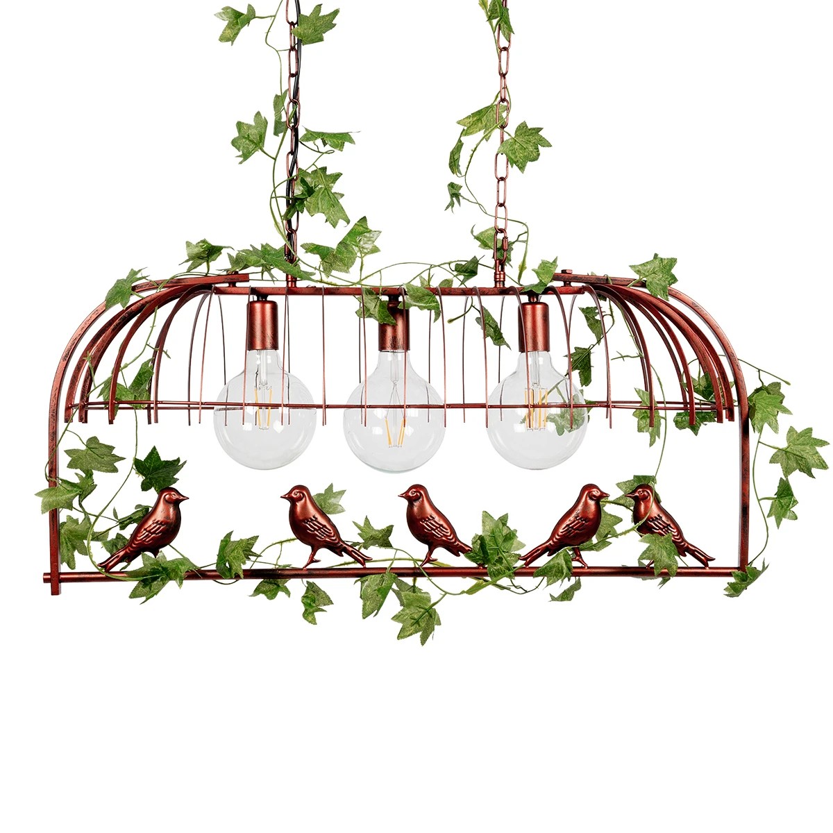 LEDTM® NEST 01648 Vintage Κρεμαστό Φωτιστικό Οροφής με Ντουί 3 x E27 AC 220-240V IP20 - Χάλκινο & Πράσινο - Μ85.5 x Π37.5 x Y38cm - Image 5