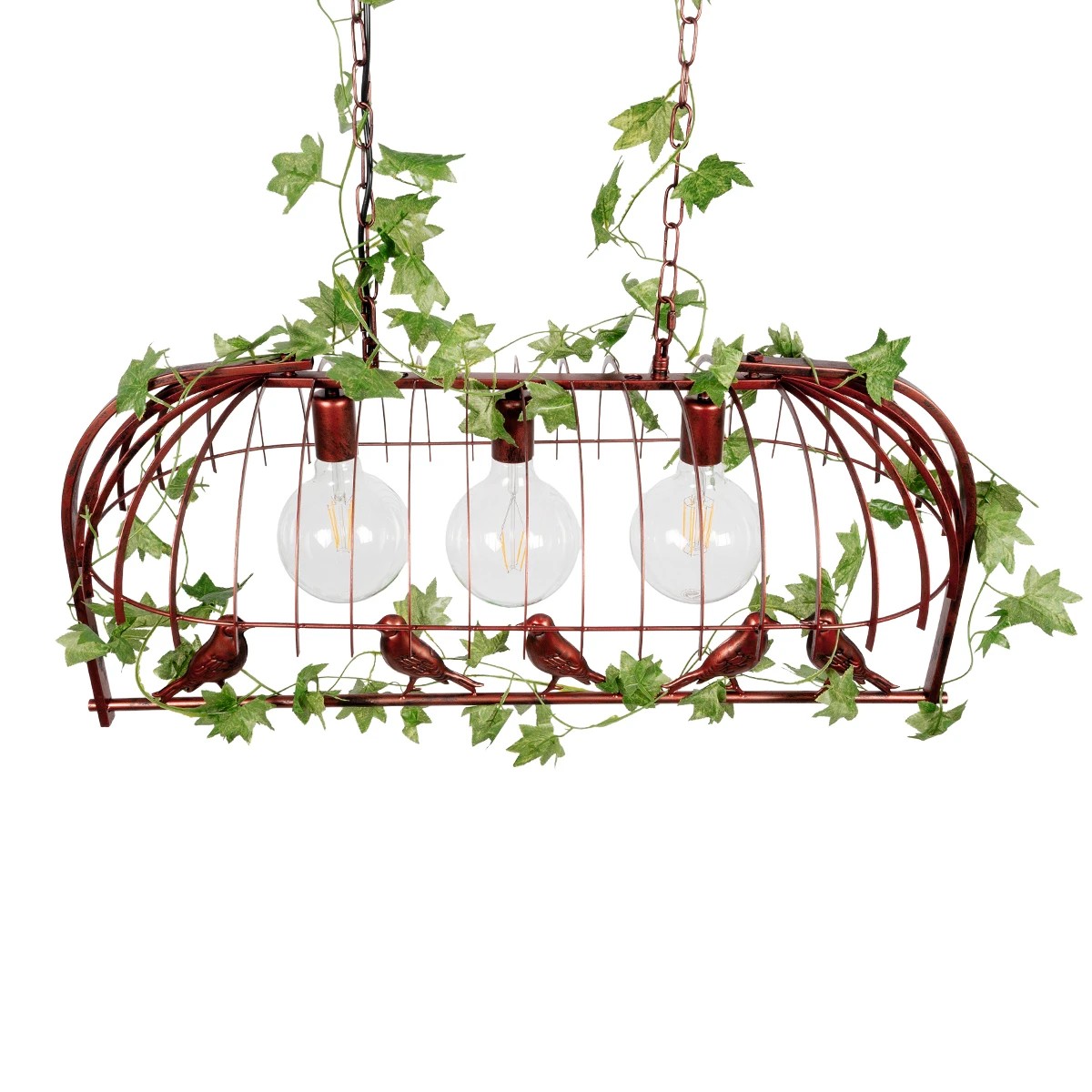 LEDTM® NEST 01648 Vintage Κρεμαστό Φωτιστικό Οροφής με Ντουί 3 x E27 AC 220-240V IP20 - Χάλκινο & Πράσινο - Μ85.5 x Π37.5 x Y38cm - Image 7