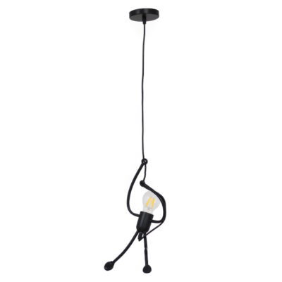 Alternative view of LEDTM® LITTLE MAN 01652 Μοντέρνο Κρεμαστό Φωτιστικό Οροφής με Ντουί 1 x E27 AC 220-240V IP20 - Μαύρο - Μ20 x Π20 x Υ40cm