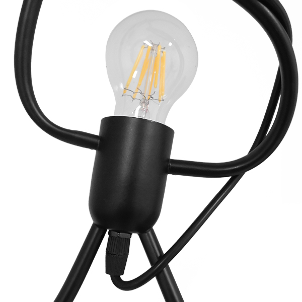 LEDTM® LITTLE MAN 01652 Μοντέρνο Κρεμαστό Φωτιστικό Οροφής με Ντουί 1 x E27 AC 220-240V IP20 - Μαύρο - Μ20 x Π20 x Υ40cm - Image 3