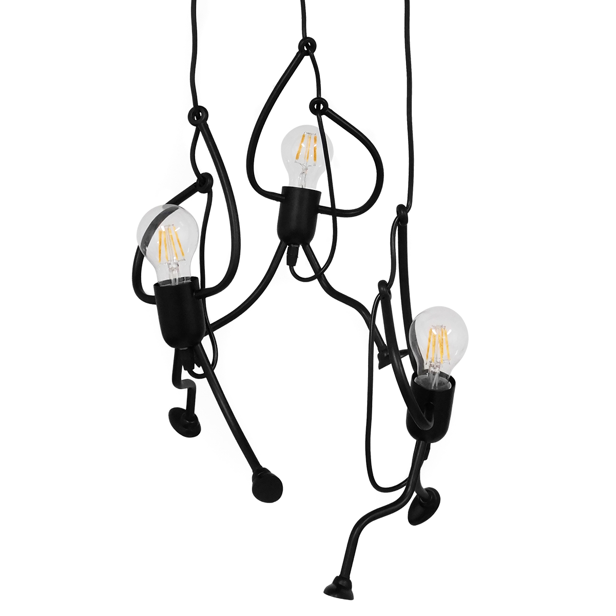 LEDTM® FIGURE 10001655 Παιδικό Κρεμαστό Φωτιστικό Οροφής με Ντουί 3 x E27 AC 220-240V IP20 - Μαύρο - Μ45 x Π45 x Υ40cm - Image 2
