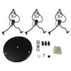 LEDTM® LITTLE MAN 01655 Μοντέρνο Κρεμαστό Φωτιστικό Οροφής με Ντουί 3 x E27 AC 220-240V IP20 - Μαύρο - Μ45 x Π45 x Υ40cm - Image 7