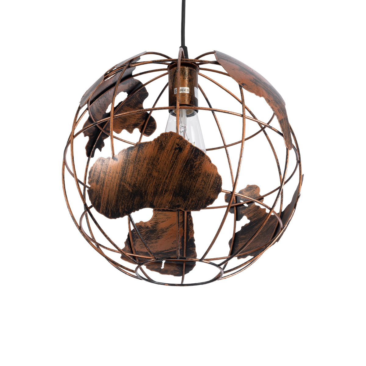 LEDTM® EARTH 01662 Vintage Κρεμαστό Φωτιστικό Οροφής με Ντουί 1 x E27 AC 220-240V IP20 - Χάλκινο - Μ30 x Π30 x Y30cm - Image 6