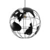 LEDTM® EARTH 01663 Vintage Κρεμαστό Φωτιστικό Οροφής με Ντουί 1 x E27 AC 220-240V IP20 - Μαύρο - Μ40 x Π40 x Υ38cm - Image 6