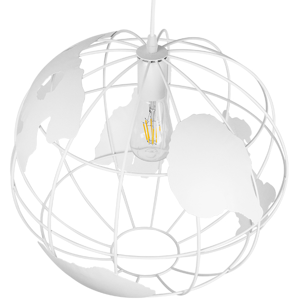 LEDTM® EARTH 01664 Vintage Κρεμαστό Φωτιστικό Οροφής με Ντουί 1 x E27 AC 220-240V IP20 - Λευκό - Μ40 x Π40 x Y40cm - Image 4