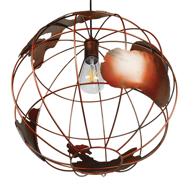 LEDTM® EARTH 01665 Vintage Κρεμαστό Φωτιστικό Οροφής με Ντουί 1 x E27 AC 220-240V IP20 - Χάλκινο - Μ40 x Π40 x Y40cm - Image 5