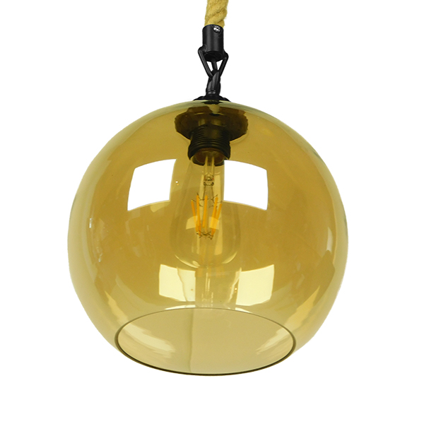 LEDTM® LENHAM 01668 Μοντέρνο Κρεμαστό Φωτιστικό Οροφής με Ντουί 1 x E27 AC 220-240V IP20 - Μπεζ & Μελί - Μ25 x Π25 x Y25cm - Image 4