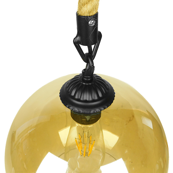 LEDTM® LENHAM 01668 Μοντέρνο Κρεμαστό Φωτιστικό Οροφής με Ντουί 1 x E27 AC 220-240V IP20 - Μπεζ & Μελί - Μ25 x Π25 x Y25cm - Image 6