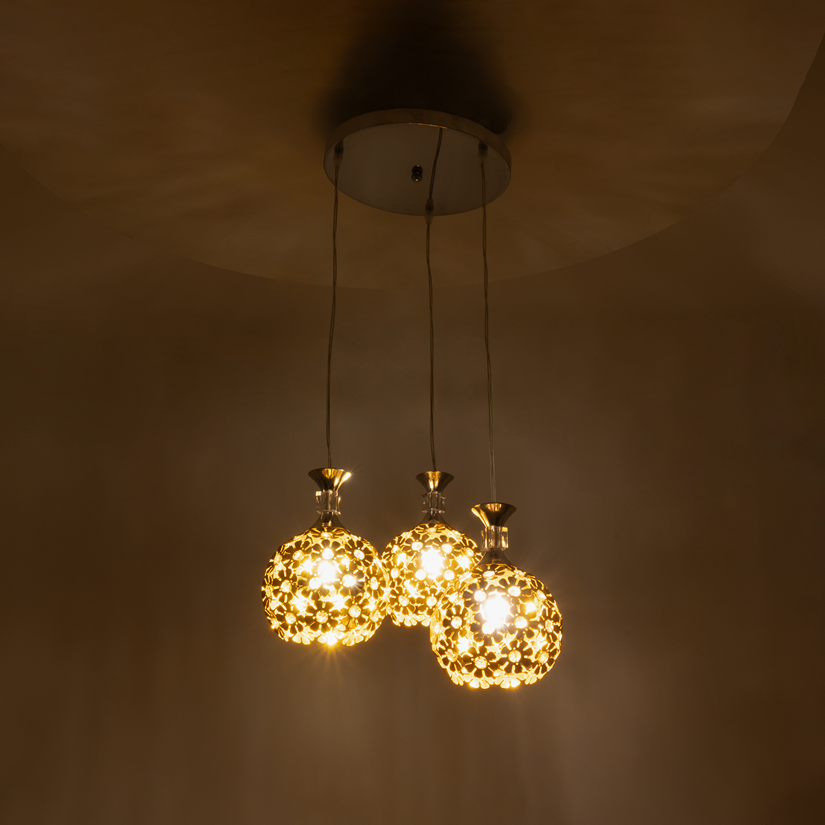 LEDTM® BOUQUET 01670 Μοντέρνο Κρεμαστό Φωτιστικό Οροφής με Ντουί 3 x E27 AC 220-240V IP20 - Πολύχρωμο - Μ46 x Π46 x Y23cm - Image 3
