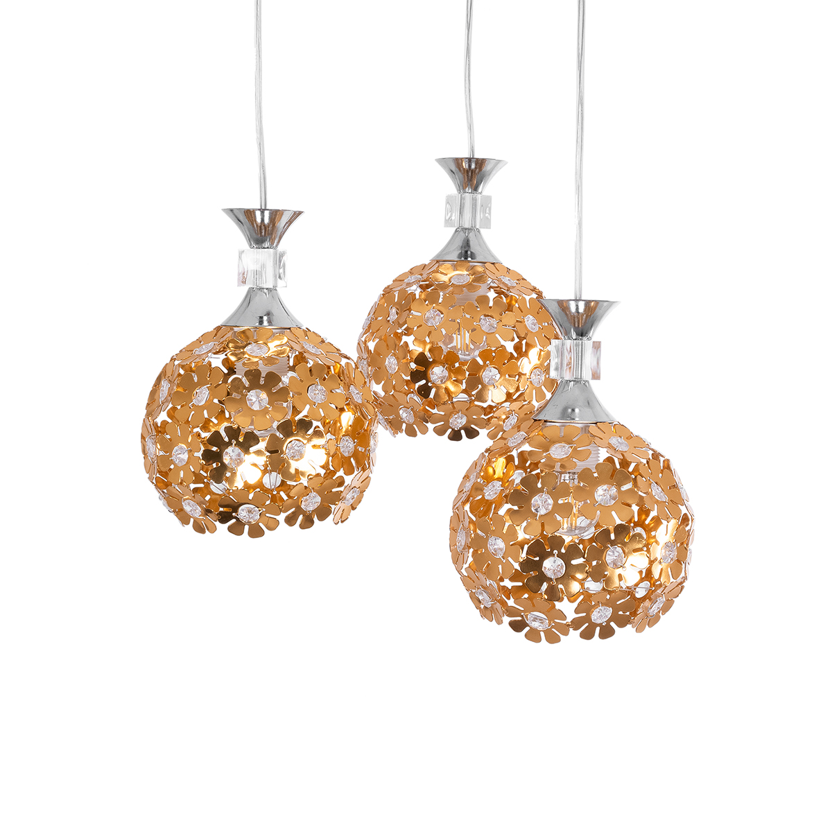 LEDTM® BOUQUET 01670 Μοντέρνο Κρεμαστό Φωτιστικό Οροφής με Ντουί 3 x E27 AC 220-240V IP20 - Πολύχρωμο - Μ46 x Π46 x Y23cm - Image 4