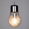LEDTM® LAMP 01676 Μοντέρνο Κρεμαστό Φωτιστικό Οροφής με Ντουί 1 x E27 AC 220-240V IP20 - Ασημί & Διάφανο - Μ15 x Π15 x Υ27cm - Image 3