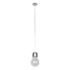 LEDTM® LAMP 01676 Μοντέρνο Κρεμαστό Φωτιστικό Οροφής με Ντουί 1 x E27 AC 220-240V IP20 - Ασημί & Διάφανο - Μ15 x Π15 x Υ27cm - Image 4