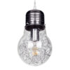 LEDTM® LAMP 01676 Μοντέρνο Κρεμαστό Φωτιστικό Οροφής με Ντουί 1 x E27 AC 220-240V IP20 - Ασημί & Διάφανο - Μ15 x Π15 x Υ27cm - Image 5