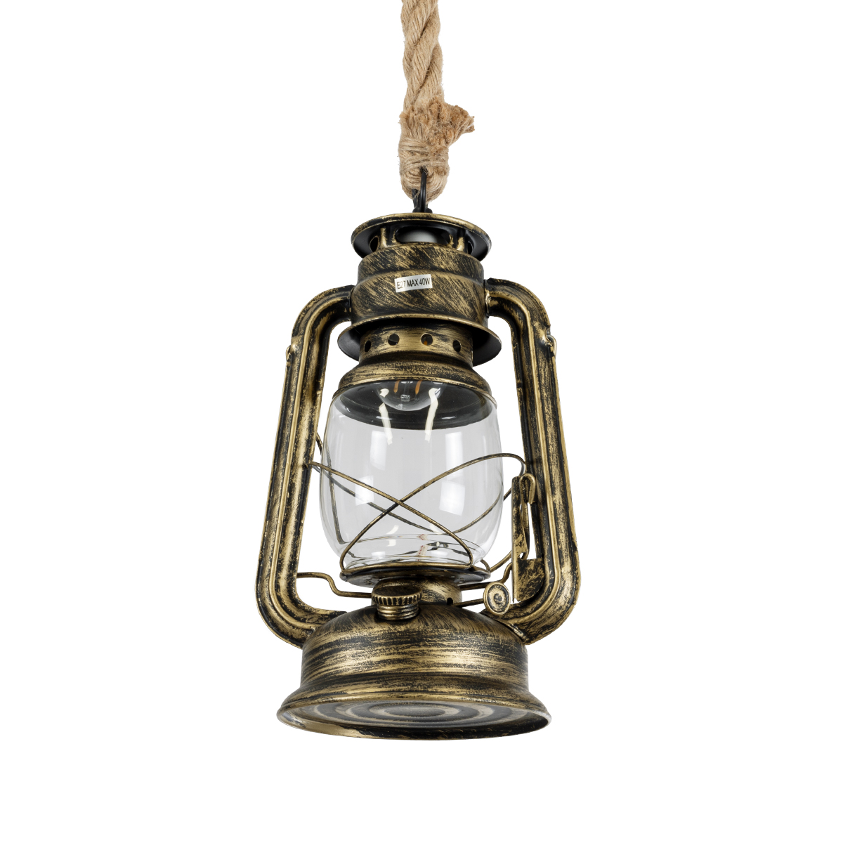 LEDTM® BARBAROSSA 01705 Vintage Κρεμαστό Φωτιστικό Οροφής με Ντουί 1 x E27 AC 220-240V IP20 - Μπρούτζινο - Μ18 x Π18 x Υ28cm - Image 5