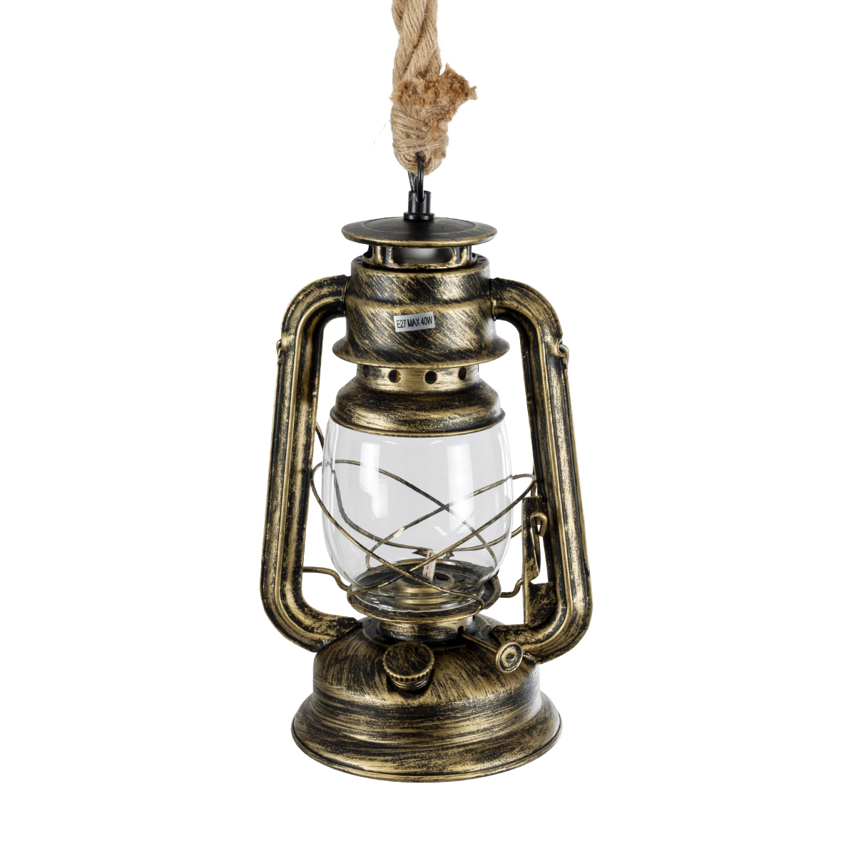 LEDTM® BARBAROSSA 01705 Vintage Κρεμαστό Φωτιστικό Οροφής με Ντουί 1 x E27 AC 220-240V IP20 - Μπρούτζινο - Μ18 x Π18 x Υ28cm - Image 6