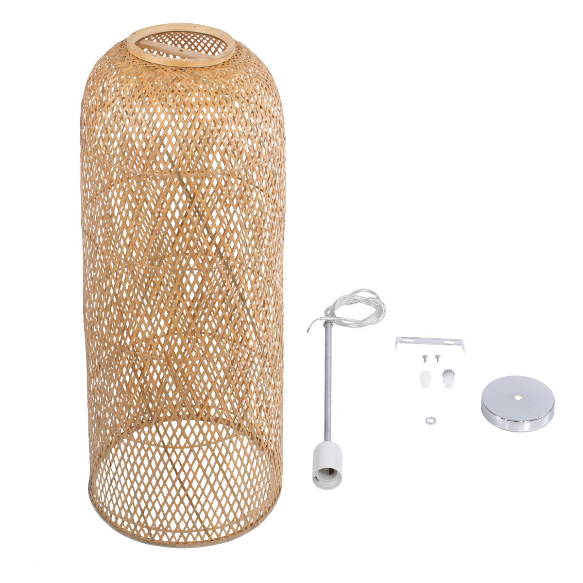 LEDTM® CALERO 01712 Boho Κρεμαστό Φωτιστικό Οροφής με Ντουί 1 x E27 AC 220-240V IP20 - Μπεζ - Μ40 x Π40 x Υ90cm - Image 11
