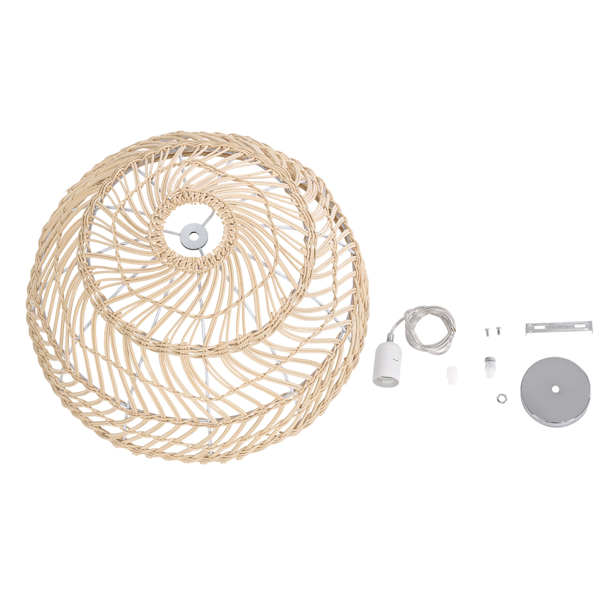 LEDTM® COMORES 01727 Boho Κρεμαστό Φωτιστικό Οροφής με Ντουί 1 x E27 AC 220-240V IP20 - Μπεζ - Μ40 x Π40 x Y20cm - Image 11