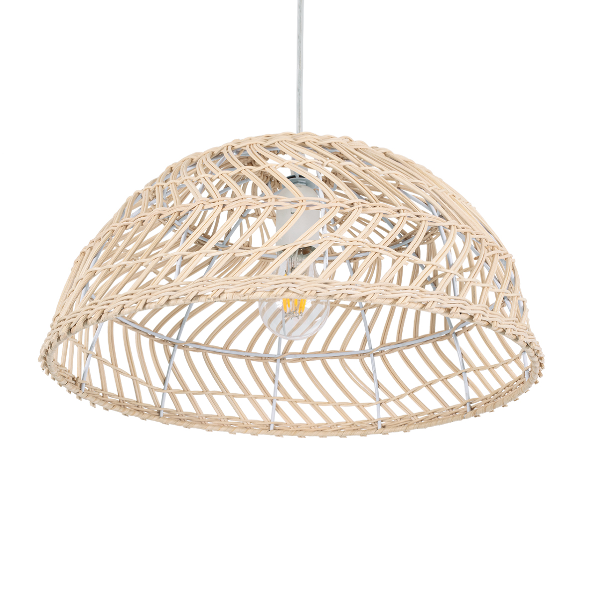 LEDTM® COMORES 01727 Boho Κρεμαστό Φωτιστικό Οροφής με Ντουί 1 x E27 AC 220-240V IP20 - Μπεζ - Μ40 x Π40 x Y20cm - Image 6