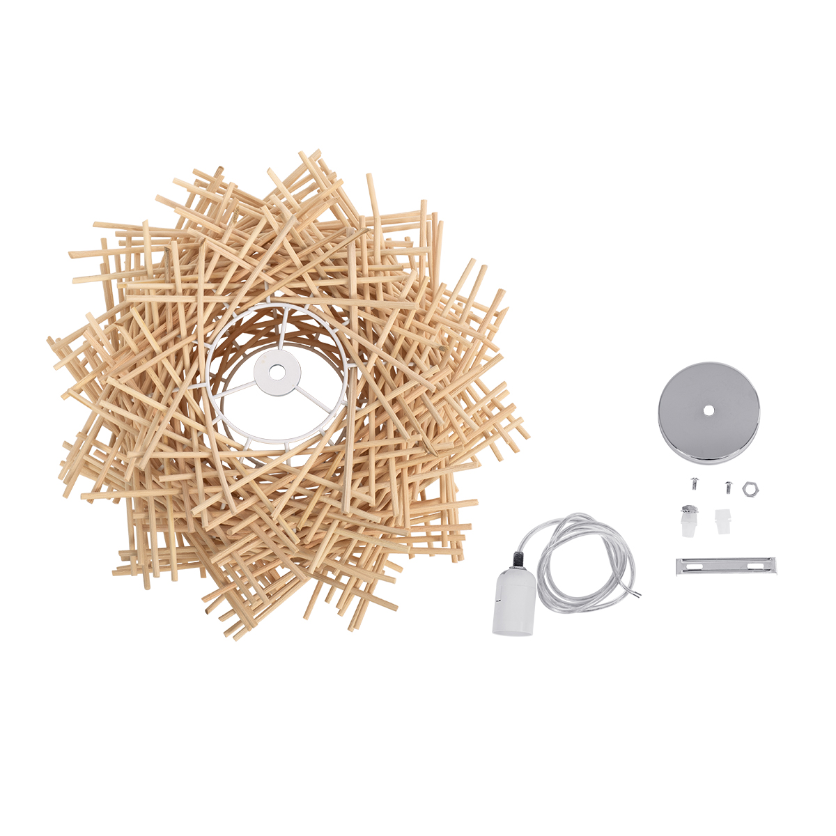 LEDTM® MINORCA 01729 Boho Κρεμαστό Φωτιστικό Οροφής με Ντουί 1 x E27 AC 220-240V IP20 - Μπεζ - Μ30 x Π30 x Υ18cm - Image 11