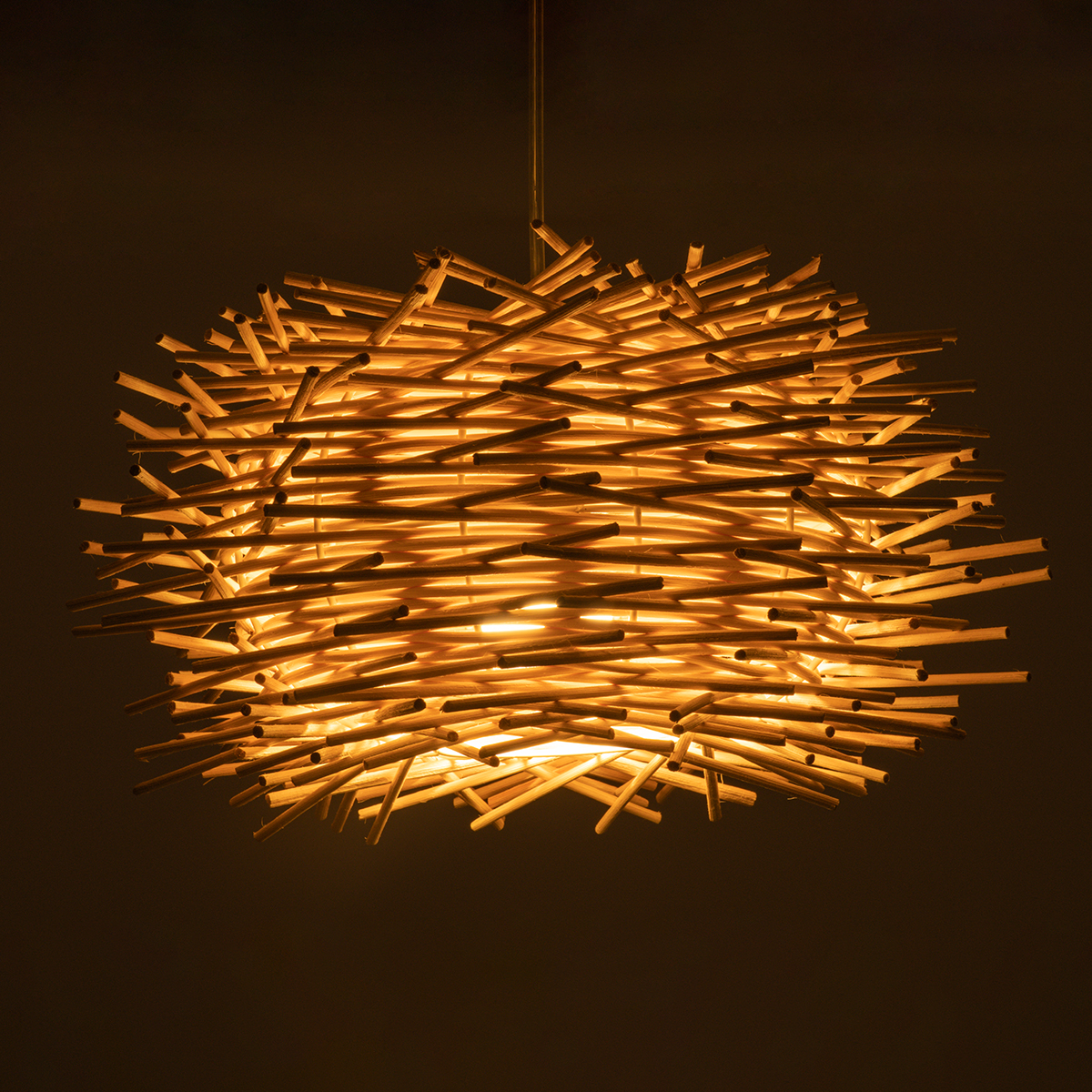 LEDTM® MINORCA 01729 Boho Κρεμαστό Φωτιστικό Οροφής με Ντουί 1 x E27 AC 220-240V IP20 - Μπεζ - Μ30 x Π30 x Υ18cm - Image 3