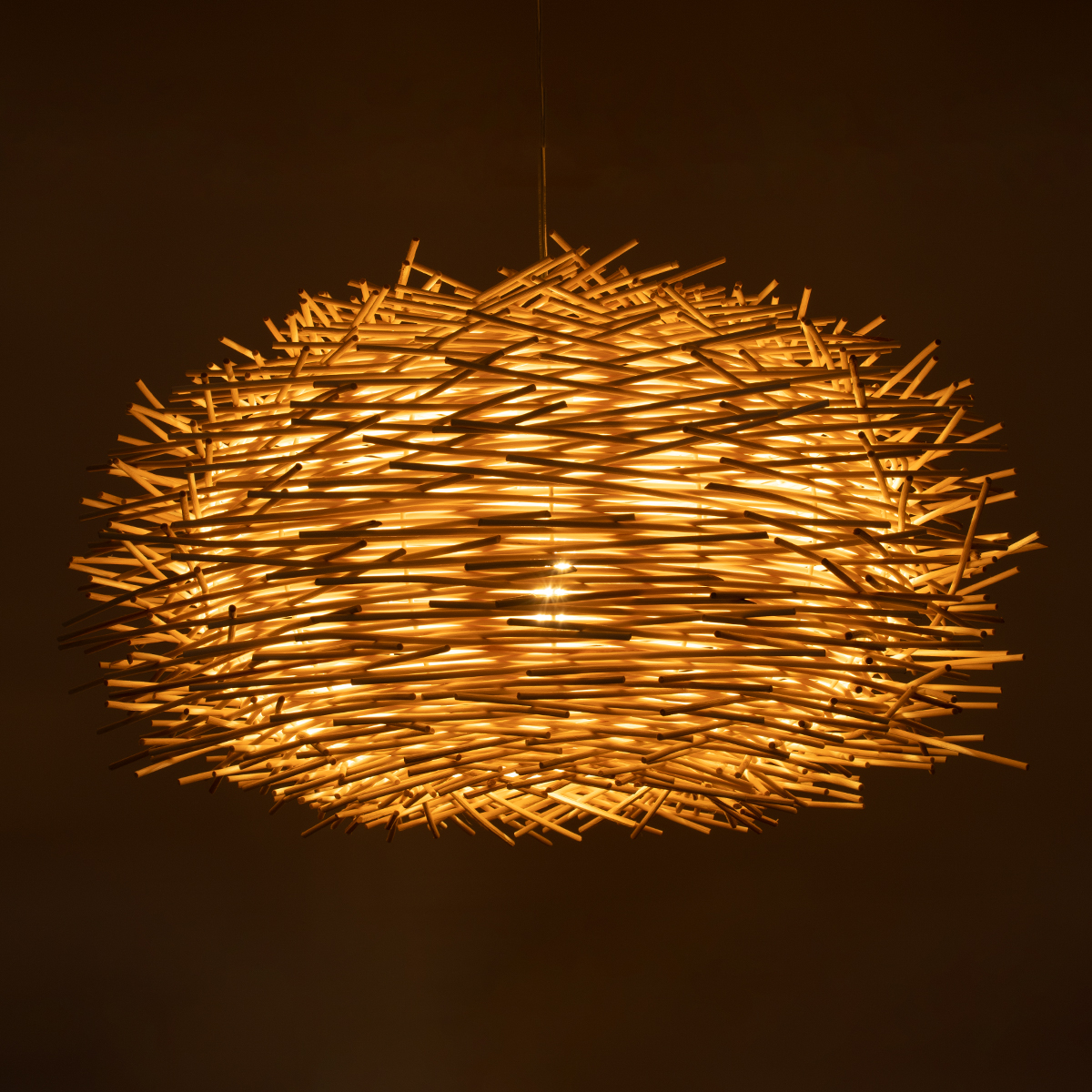 LEDTM® MINORCA 01731 Boho Κρεμαστό Φωτιστικό Οροφής με Ντουί 1 x E27 AC 220-240V IP20 - Μπεζ - Μ60 x Π60 x Y35cm - Image 3