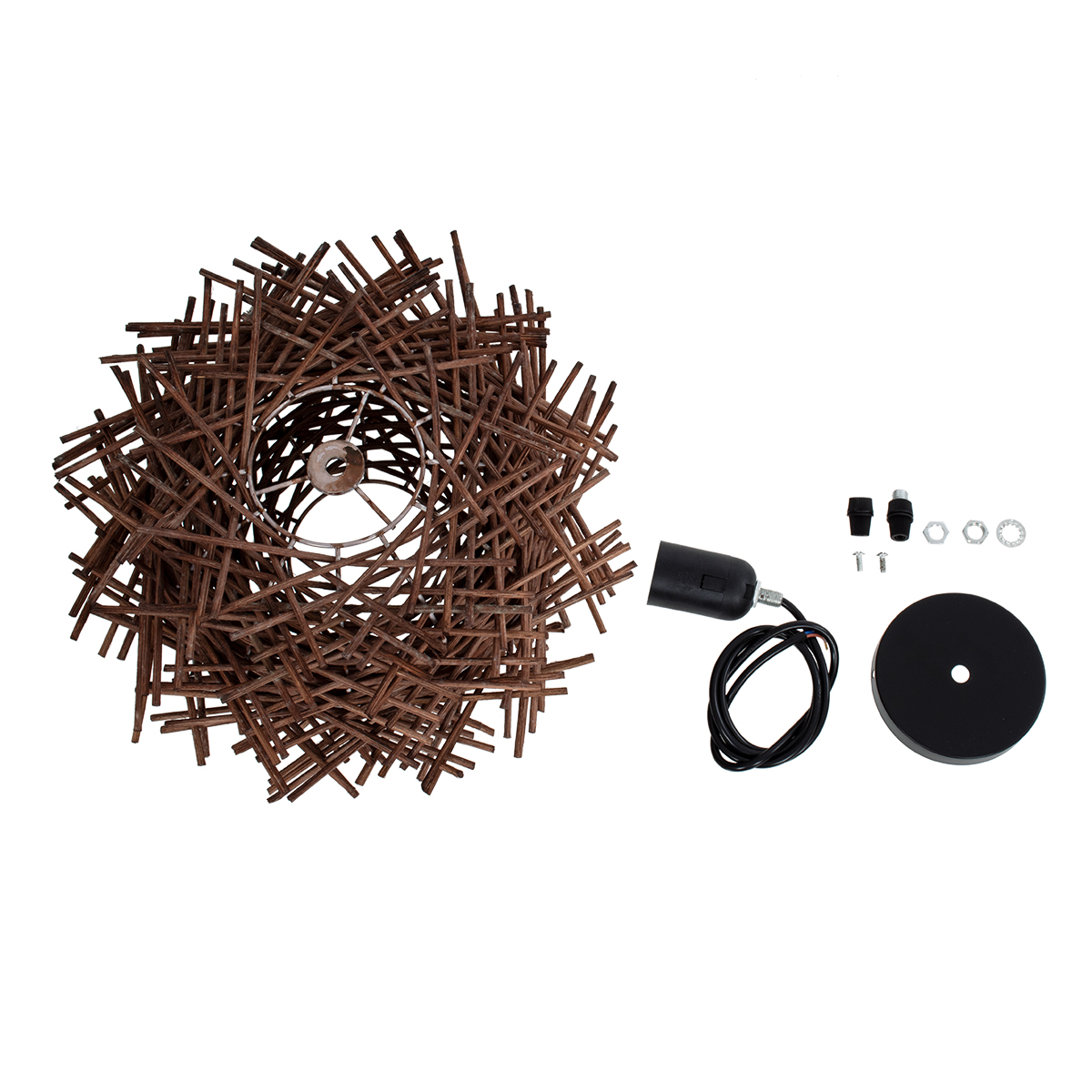 LEDTM® MINORCA 01732 Boho Κρεμαστό Φωτιστικό Οροφής με Ντουί 1 x E27 AC 220-240V IP20 - Καφέ - Μ30 x Π30 x Υ18cm - Image 11