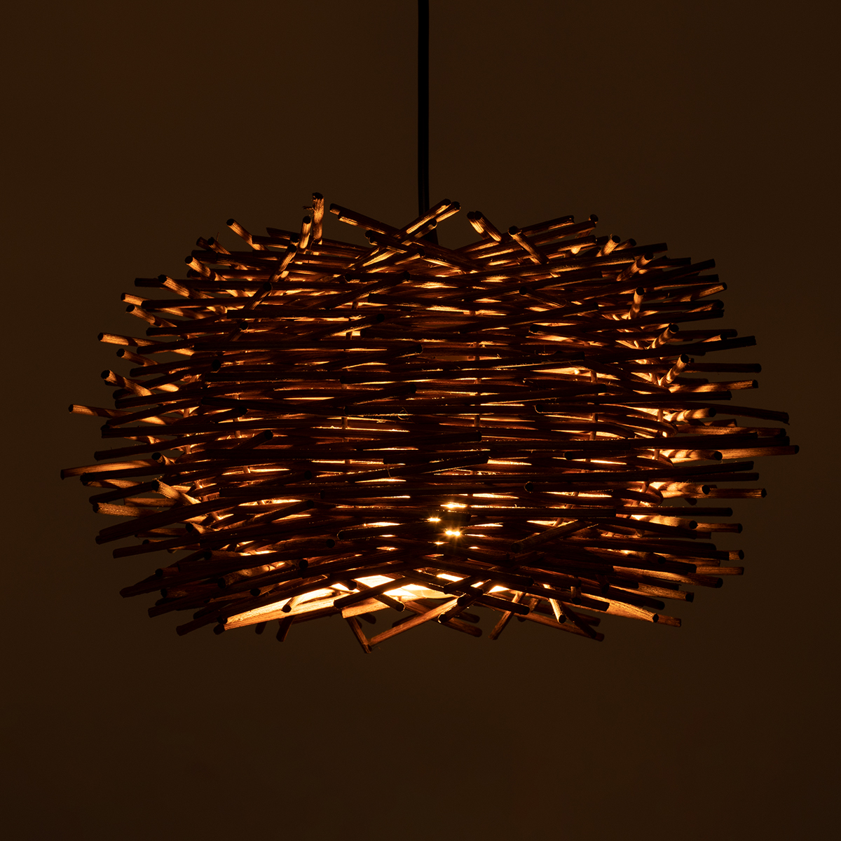 LEDTM® MINORCA 01732 Boho Κρεμαστό Φωτιστικό Οροφής με Ντουί 1 x E27 AC 220-240V IP20 - Καφέ - Μ30 x Π30 x Υ18cm - Image 3