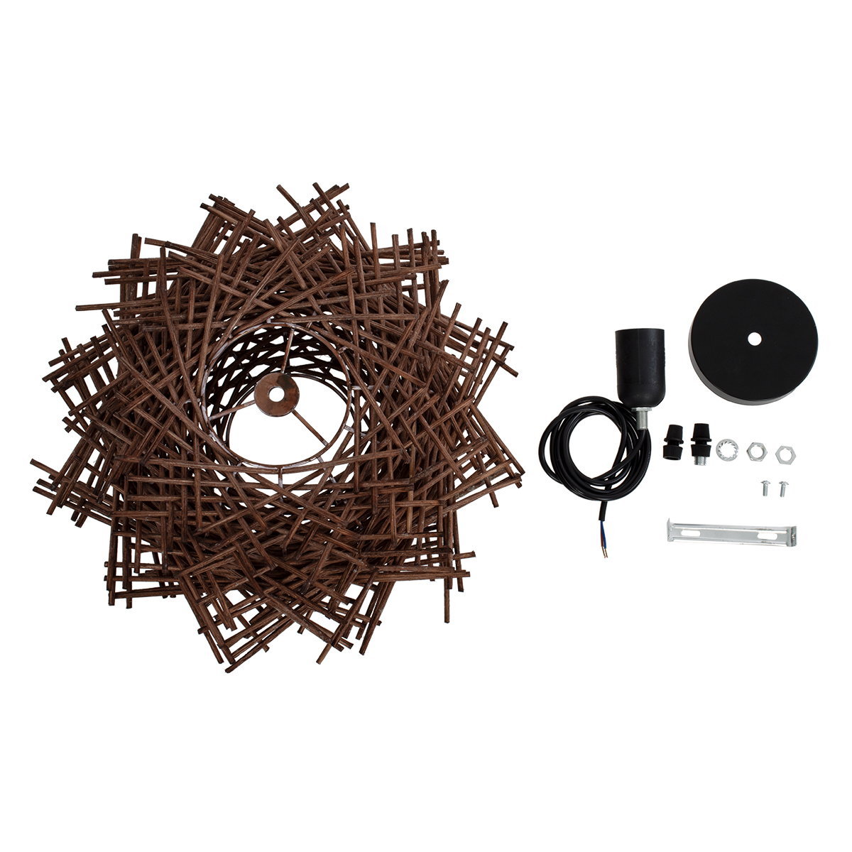 LEDTM® MINORCA 01733 Boho Κρεμαστό Φωτιστικό Οροφής με Ντουί 1 x E27 AC 220-240V IP20 - Καφέ - Μ35 x Π35 x Υ23cm - Image 11