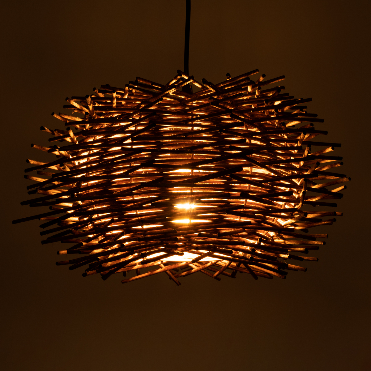 LEDTM® MINORCA 01733 Boho Κρεμαστό Φωτιστικό Οροφής με Ντουί 1 x E27 AC 220-240V IP20 - Καφέ - Μ35 x Π35 x Υ23cm - Image 3