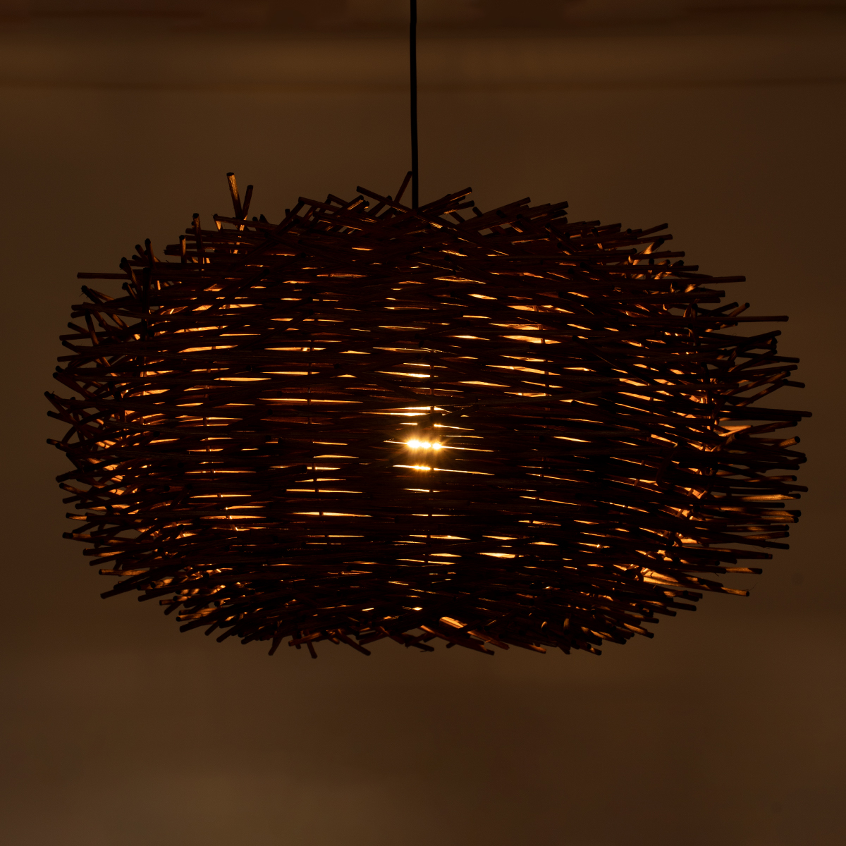 LEDTM® MINORCA 01734 Boho Κρεμαστό Φωτιστικό Οροφής με Ντουί 1 x E27 AC 220-240V IP20 - Καφέ - Μ60 x Π60 x Y35cm - Image 3