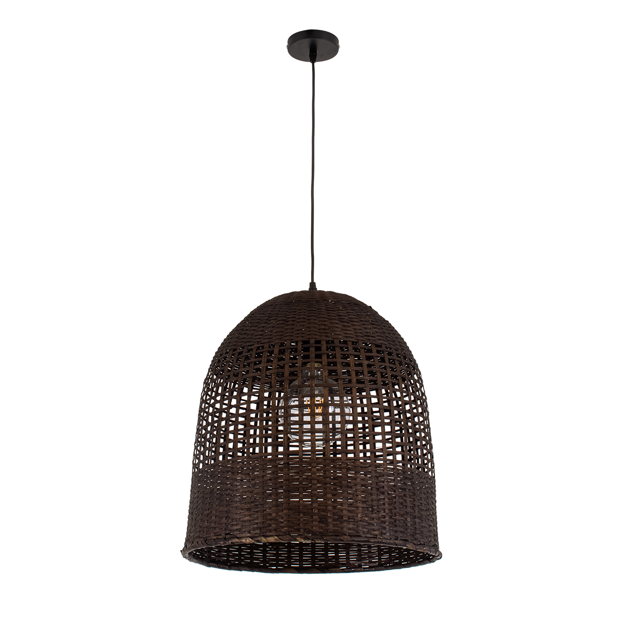 LEDTM® BORA-BORA 01736 Boho Κρεμαστό Φωτιστικό Οροφής με Ντουί 1 x E27 AC 220-240V IP20 - Καφέ - Μ42 x Π42 x Y44cm - Image 4