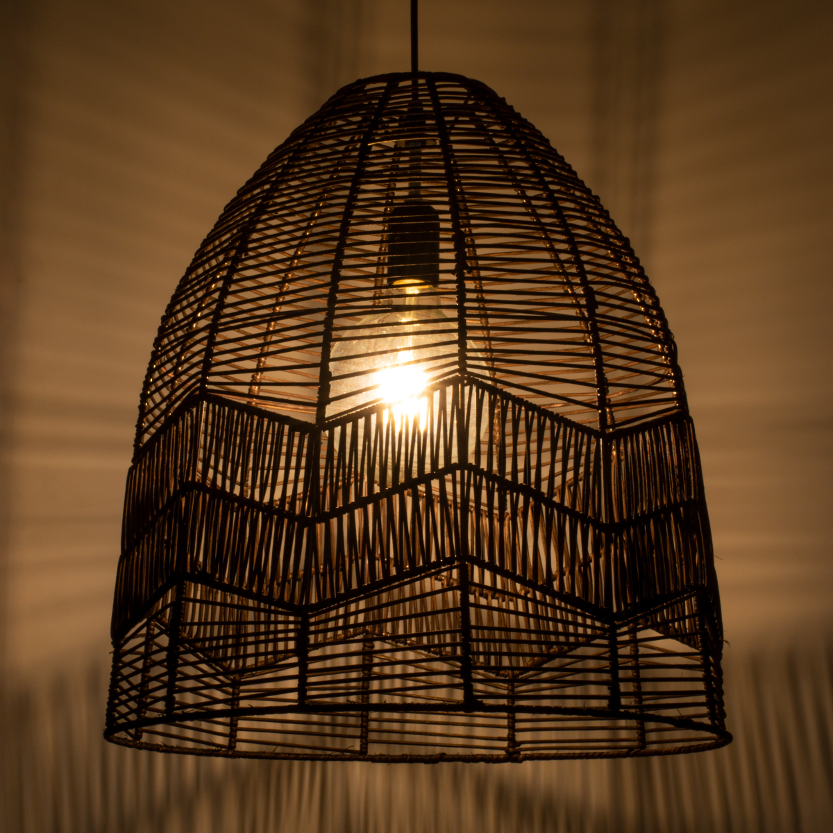 LEDTM® ALOHA 01752 Boho Κρεμαστό Φωτιστικό Οροφής με Ντουί 1 x E27 AC 220-240V IP20 - Καφέ - Μ45 x Π45 x Υ48cm - Image 3