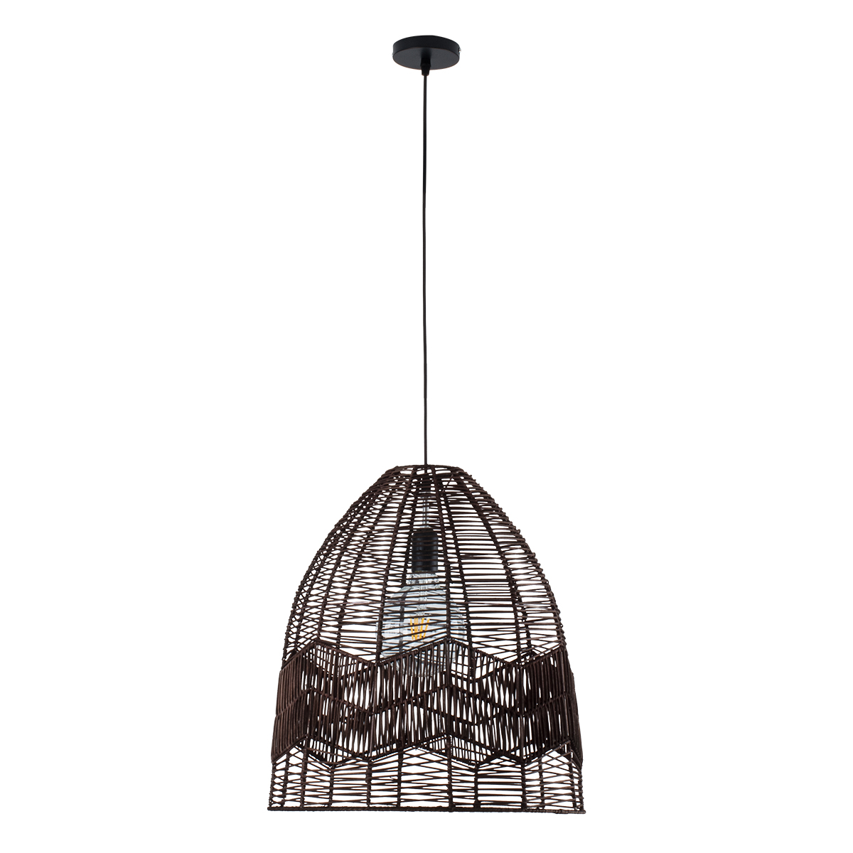 LEDTM® ALOHA 01752 Boho Κρεμαστό Φωτιστικό Οροφής με Ντουί 1 x E27 AC 220-240V IP20 - Καφέ - Μ45 x Π45 x Υ48cm - Image 4