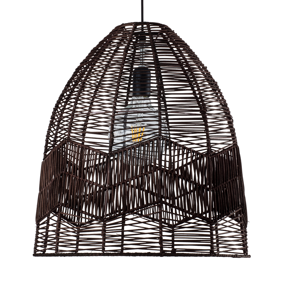 LEDTM® ALOHA 01752 Boho Κρεμαστό Φωτιστικό Οροφής με Ντουί 1 x E27 AC 220-240V IP20 - Καφέ - Μ45 x Π45 x Υ48cm - Image 5
