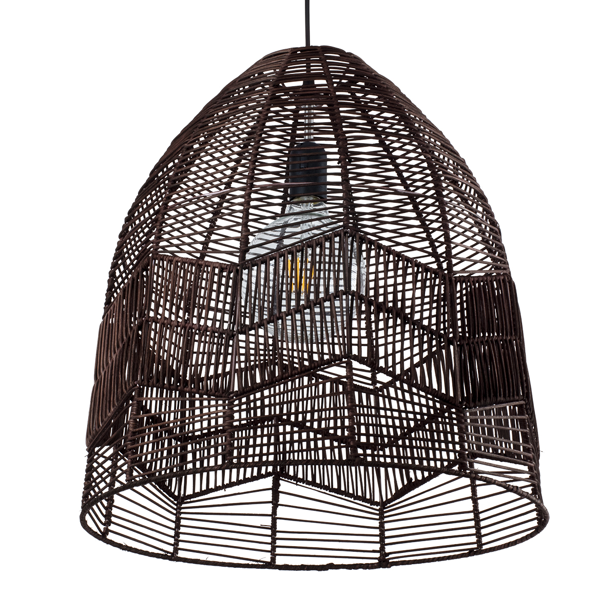LEDTM® ALOHA 01752 Boho Κρεμαστό Φωτιστικό Οροφής με Ντουί 1 x E27 AC 220-240V IP20 - Καφέ - Μ45 x Π45 x Υ48cm - Image 6