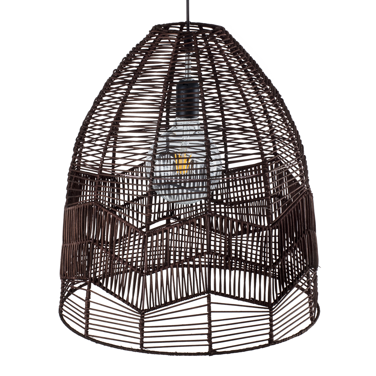 LEDTM® ALOHA 01752 Boho Κρεμαστό Φωτιστικό Οροφής με Ντουί 1 x E27 AC 220-240V IP20 - Καφέ - Μ45 x Π45 x Υ48cm - Image 7