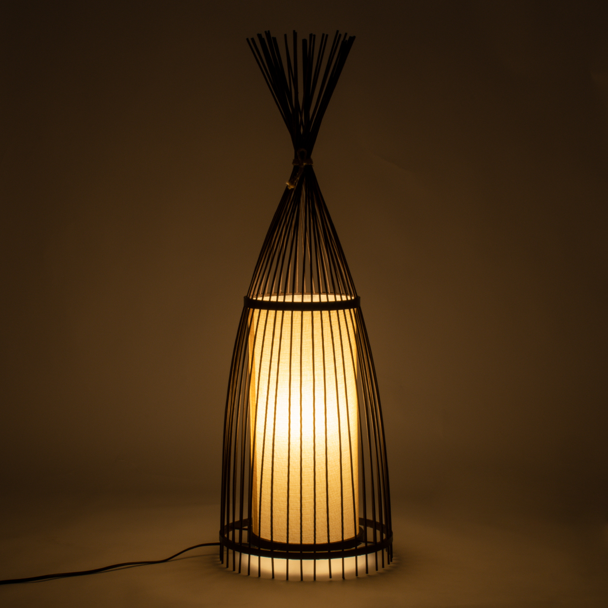 LEDTM® AZORES 01754 Boho Επιδαπέδιο Φωτιστικό με Ντουί 1 x E27 AC 220-240V IP20 - Καφέ & Μπεζ - Μ30 x Π30 x Υ90cm - Image 3