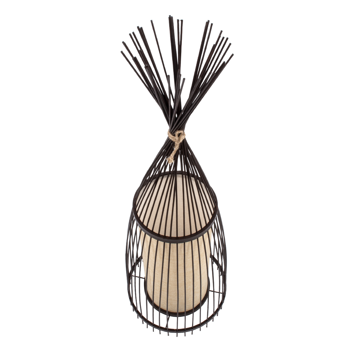 LEDTM® AZORES 01754 Boho Επιδαπέδιο Φωτιστικό με Ντουί 1 x E27 AC 220-240V IP20 - Καφέ & Μπεζ - Μ30 x Π30 x Υ90cm - Image 4
