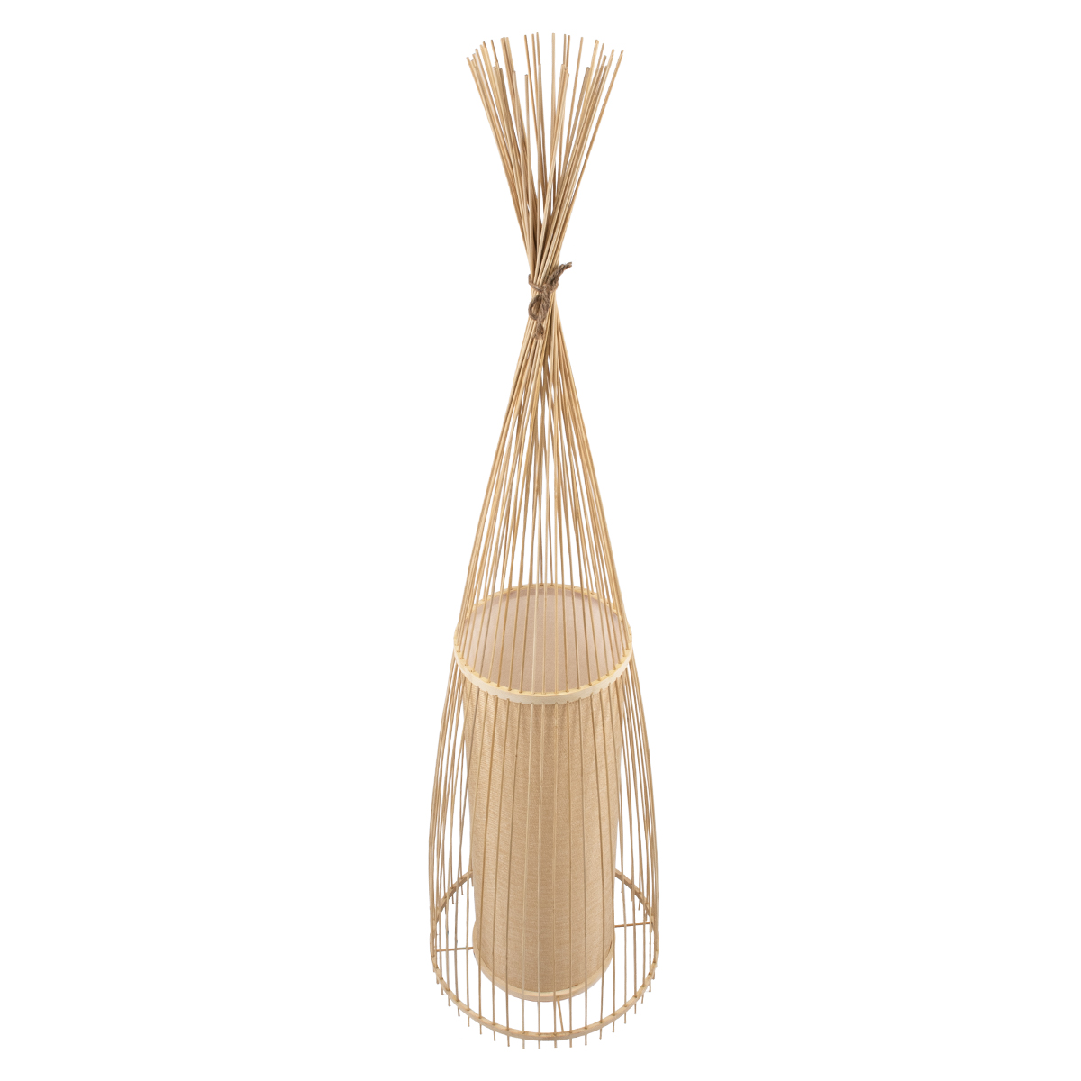 LEDTM® AZORES 01755 Boho Επιδαπέδιο Φωτιστικό με Ντουί 1 x E27 AC 220-240V IP20 - Μπεζ - Μ40 x Π40 x Υ150cm - Image 4