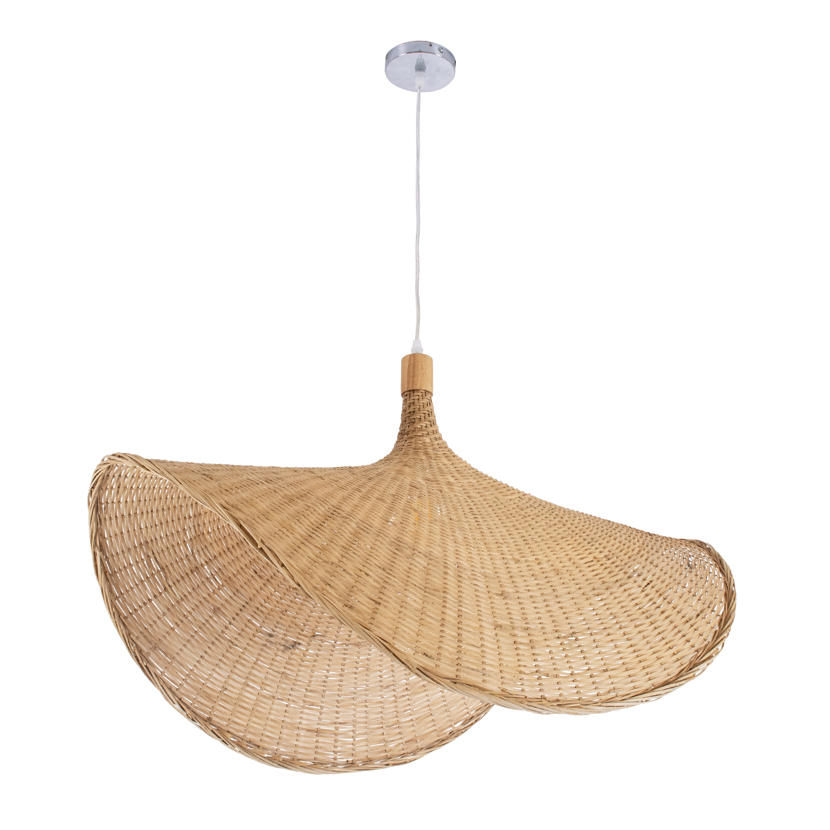 LEDTM® CUBA 01767 Boho Κρεμαστό Φωτιστικό Οροφής με Ντουί 1 x E27 AC 220-240V IP20 - Μπεζ - Μ80 x Π80 x Υ49cm - Image 4