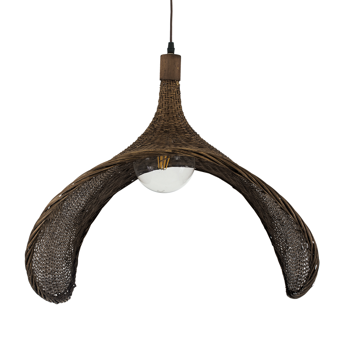 LEDTM® CUBA 01768 Boho Κρεμαστό Φωτιστικό Οροφής με Ντουί 1 x E27 AC 220-240V IP20 - Καφέ - Μ80 x Π80 x Υ49cm - Image 9