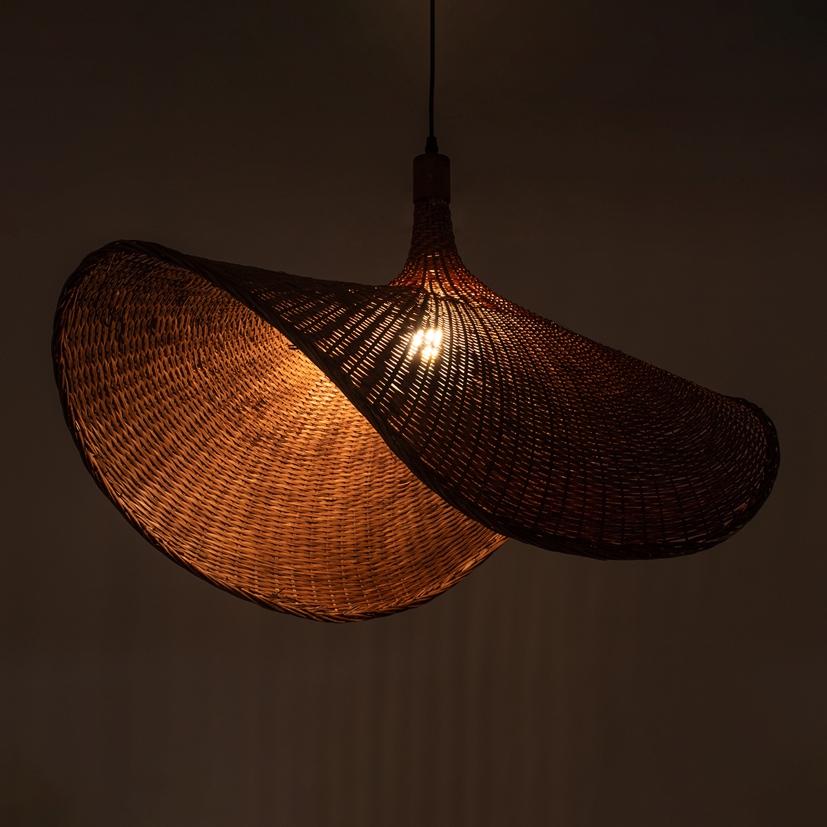 LEDTM® CUBA 01768 Boho Κρεμαστό Φωτιστικό Οροφής με Ντουί 1 x E27 AC 220-240V IP20 - Καφέ - Μ80 x Π80 x Υ49cm - Image 3