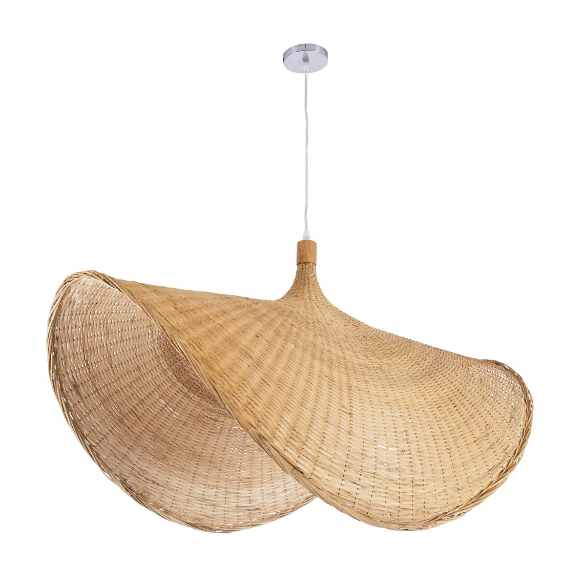 LEDTM® CUBA 01769 Boho Κρεμαστό Φωτιστικό Οροφής με Ντουί 1 x E27 AC 220-240V IP20 - Μπεζ - Μ100 x Π100 x Υ55cm - Image 4