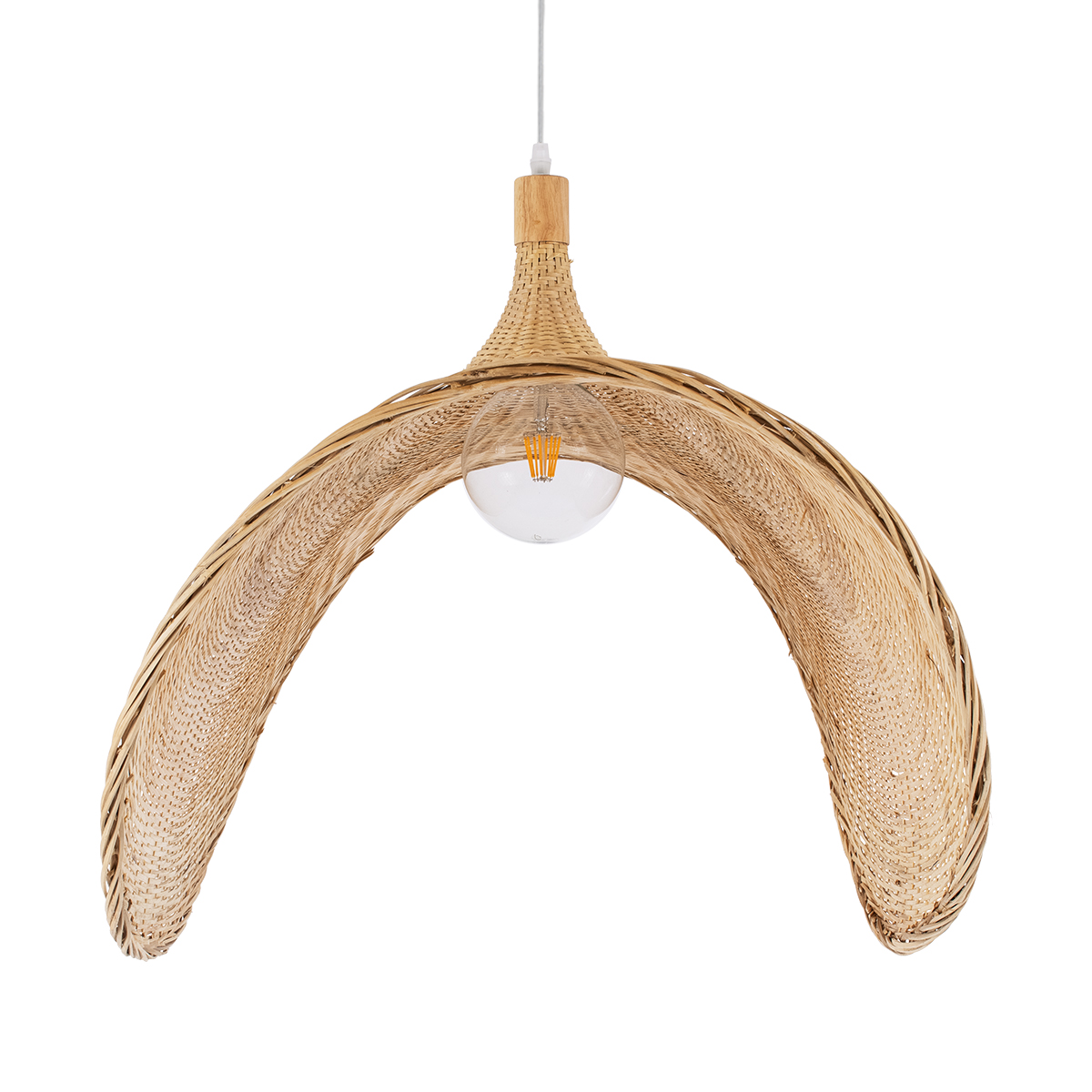 LEDTM® CUBA 01769 Boho Κρεμαστό Φωτιστικό Οροφής με Ντουί 1 x E27 AC 220-240V IP20 - Μπεζ - Μ100 x Π100 x Υ55cm - Image 9