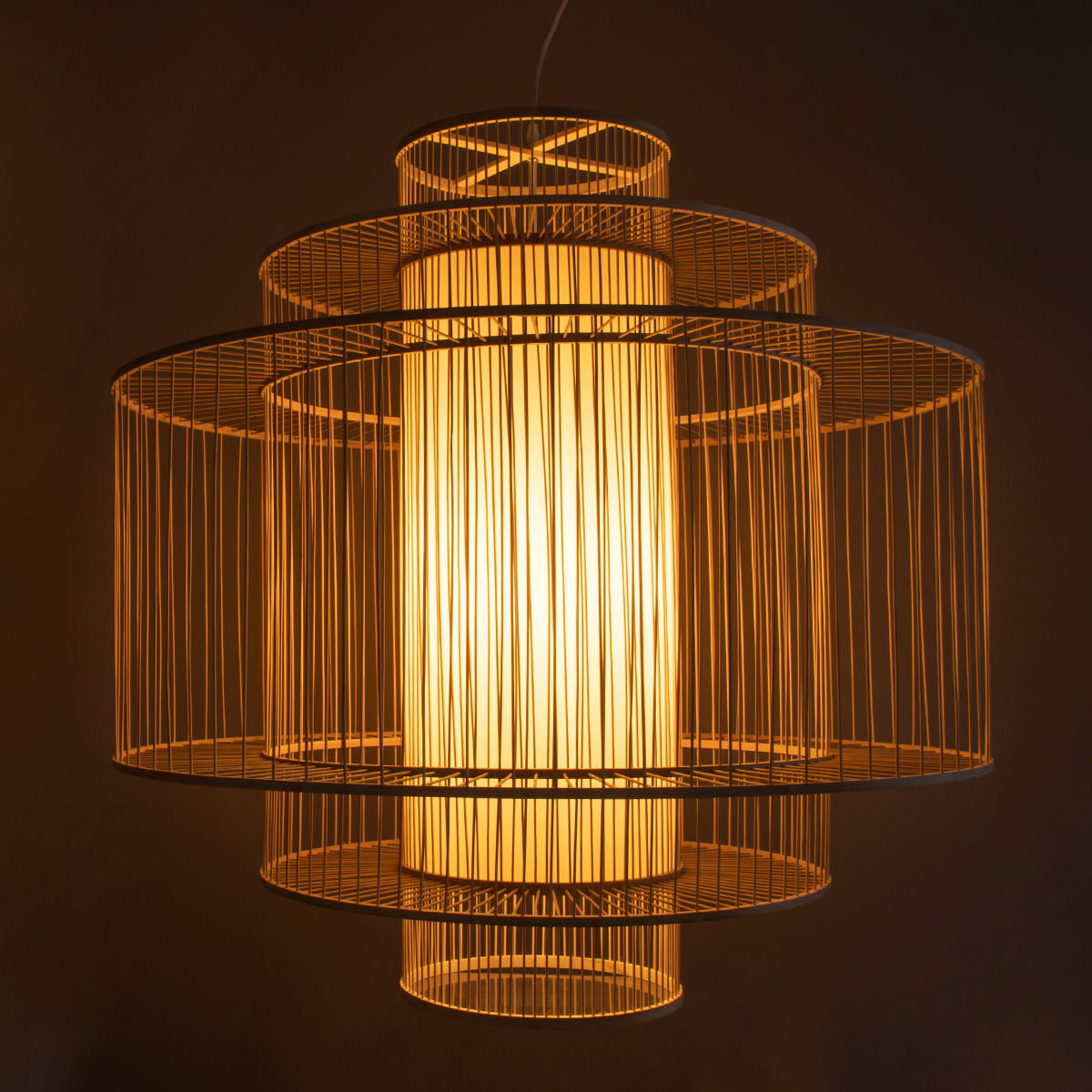 LEDTM® HIBISCUS 01780 Boho Κρεμαστό Φωτιστικό Οροφής με Ντουί 1 x E27 AC 220-240V IP20 - Μπεζ - Μ100 x Π100 x Y100cm - Image 3