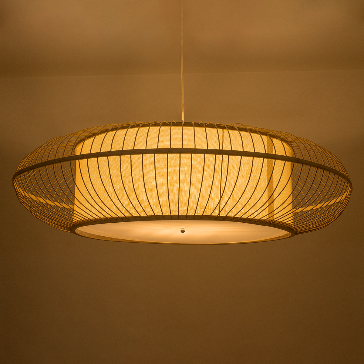LEDTM® HIBISCUS 01782 Boho Κρεμαστό Φωτιστικό Οροφής με Ντουί 3 x E27 AC 220-240V IP20 - Μπεζ - Μ120 x Π120 x Y31cm - Image 3