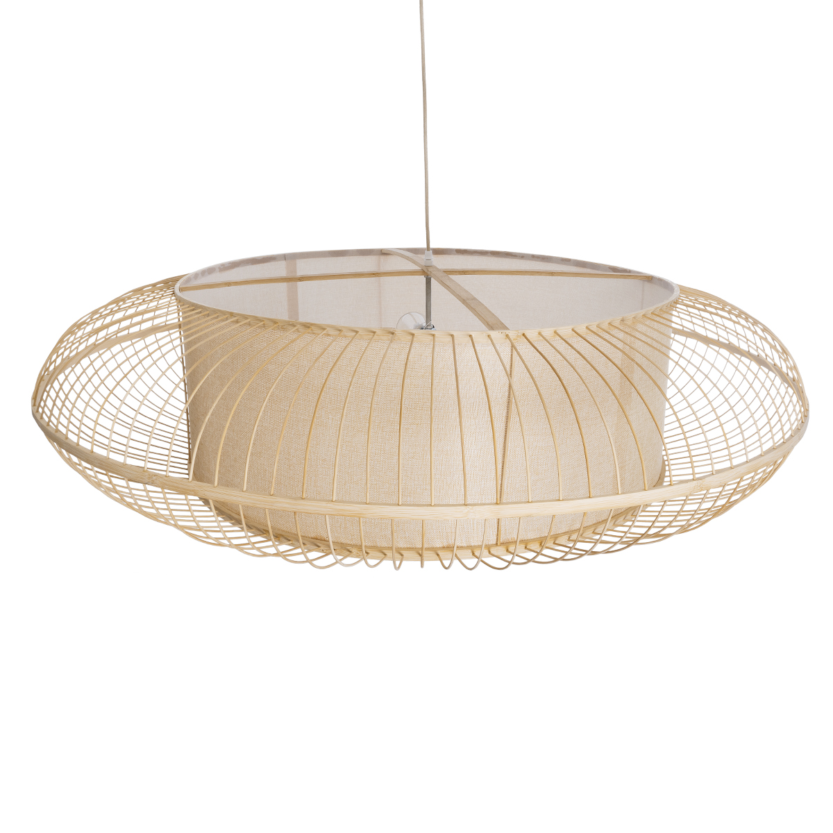LEDTM® HIBISCUS 01782 Boho Κρεμαστό Φωτιστικό Οροφής με Ντουί 3 x E27 AC 220-240V IP20 - Μπεζ - Μ120 x Π120 x Y31cm - Image 7