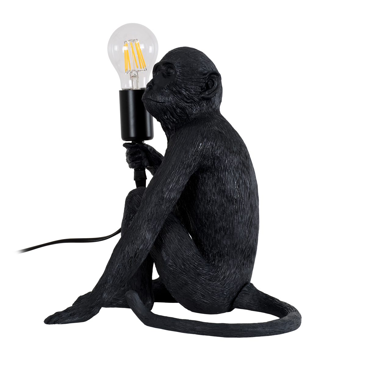 LEDTM® APES 01807 Μοντέρνο Επιτραπέζιο Φωτιστικό Πορτατίφ με Ντουί 1 x E27 AC 220-240V IP20 - Μαύρο - Μ30 x Π27 x Υ30cm - Image 4
