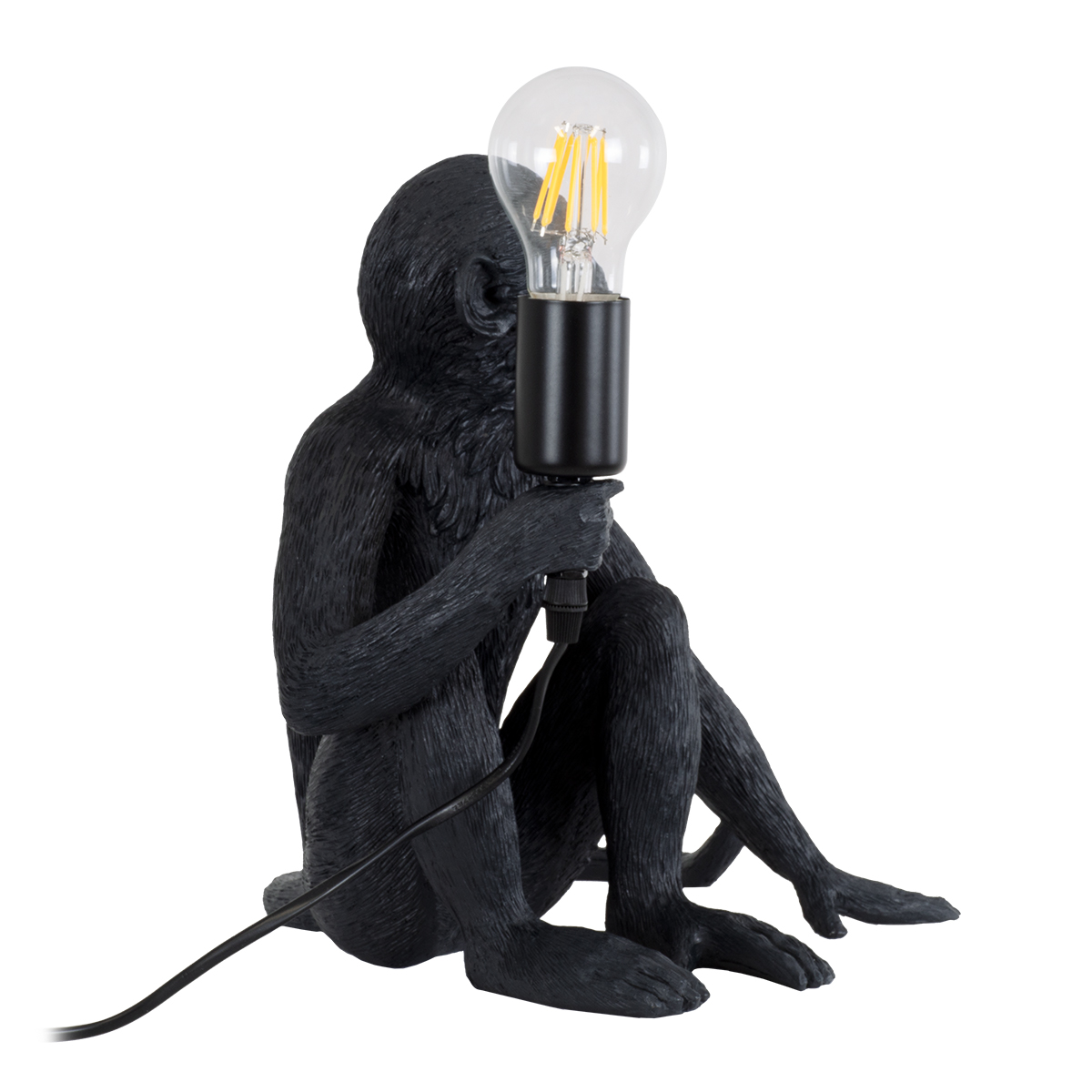 LEDTM® APES 01807 Μοντέρνο Επιτραπέζιο Φωτιστικό Πορτατίφ με Ντουί 1 x E27 AC 220-240V IP20 - Μαύρο - Μ30 x Π27 x Υ30cm - Image 5