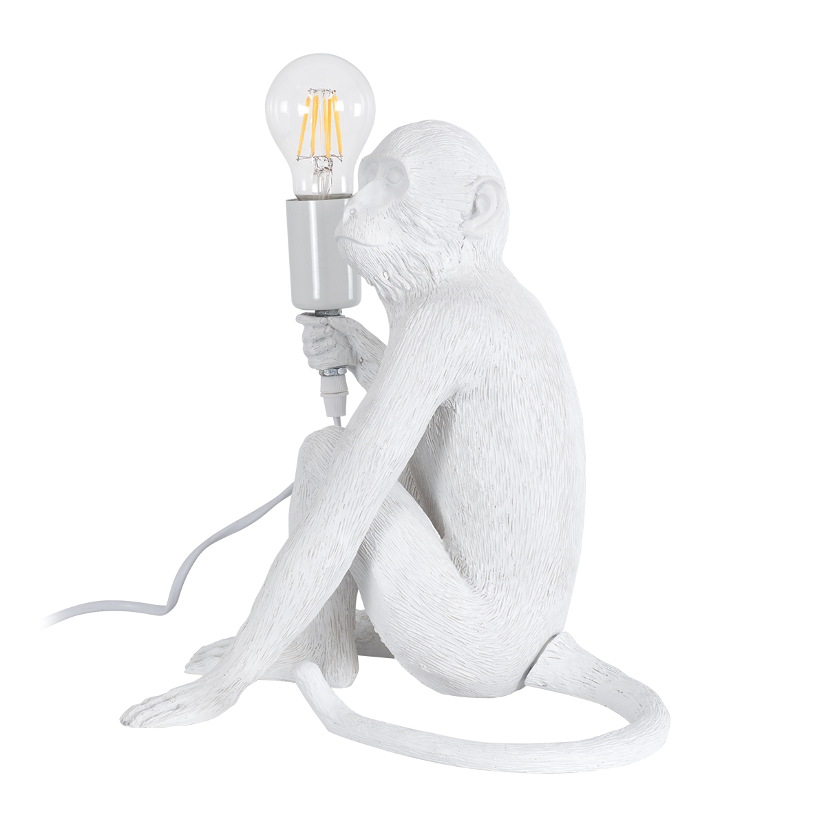 LEDTM® APES 01808 Μοντέρνο Επιτραπέζιο Φωτιστικό Πορτατίφ με Ντουί 1 x E27 AC 220-240V IP20 - Λευκό - Μ30 x Π27 x Υ30cm - Image 4